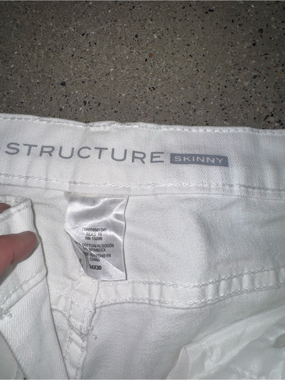 Men's White Skinny Jeans - Picture 3 of 3